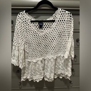 White Crochet Lace Top